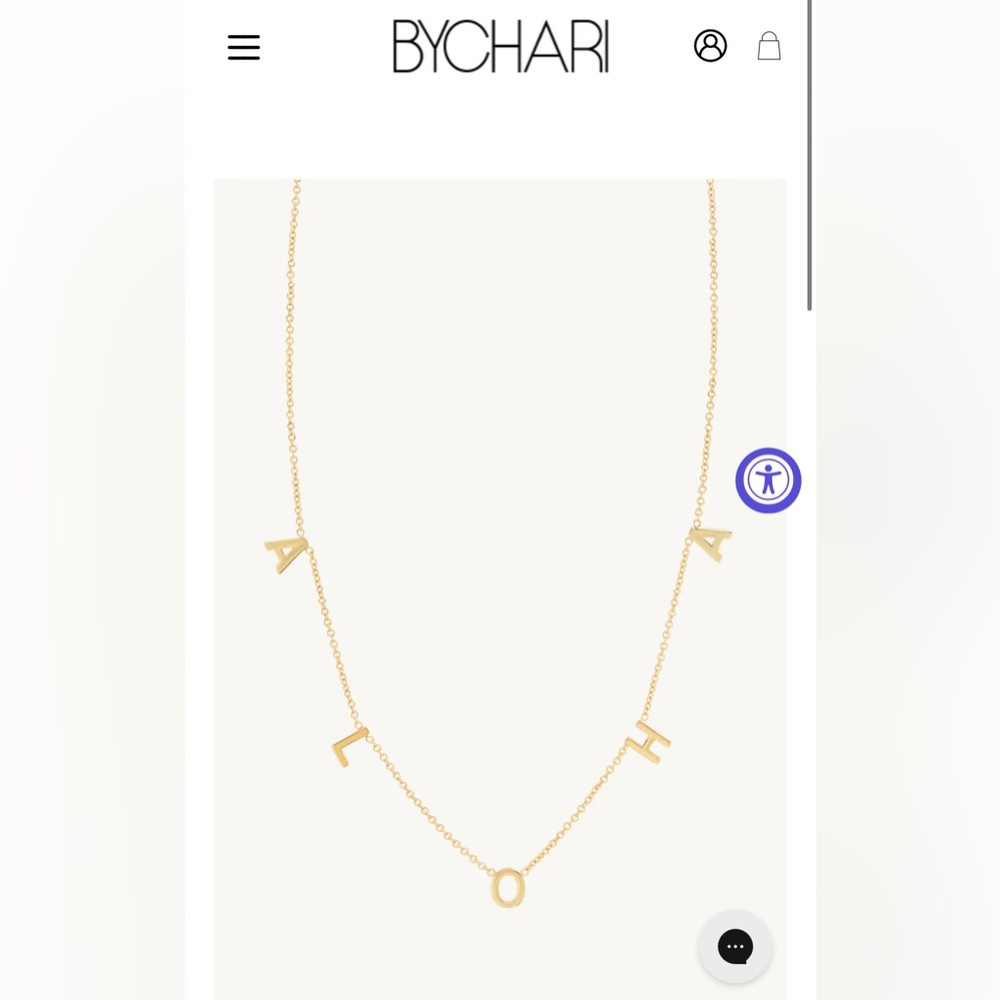 BYCHARI Gold Letter Necklace - Picture 3 of 5